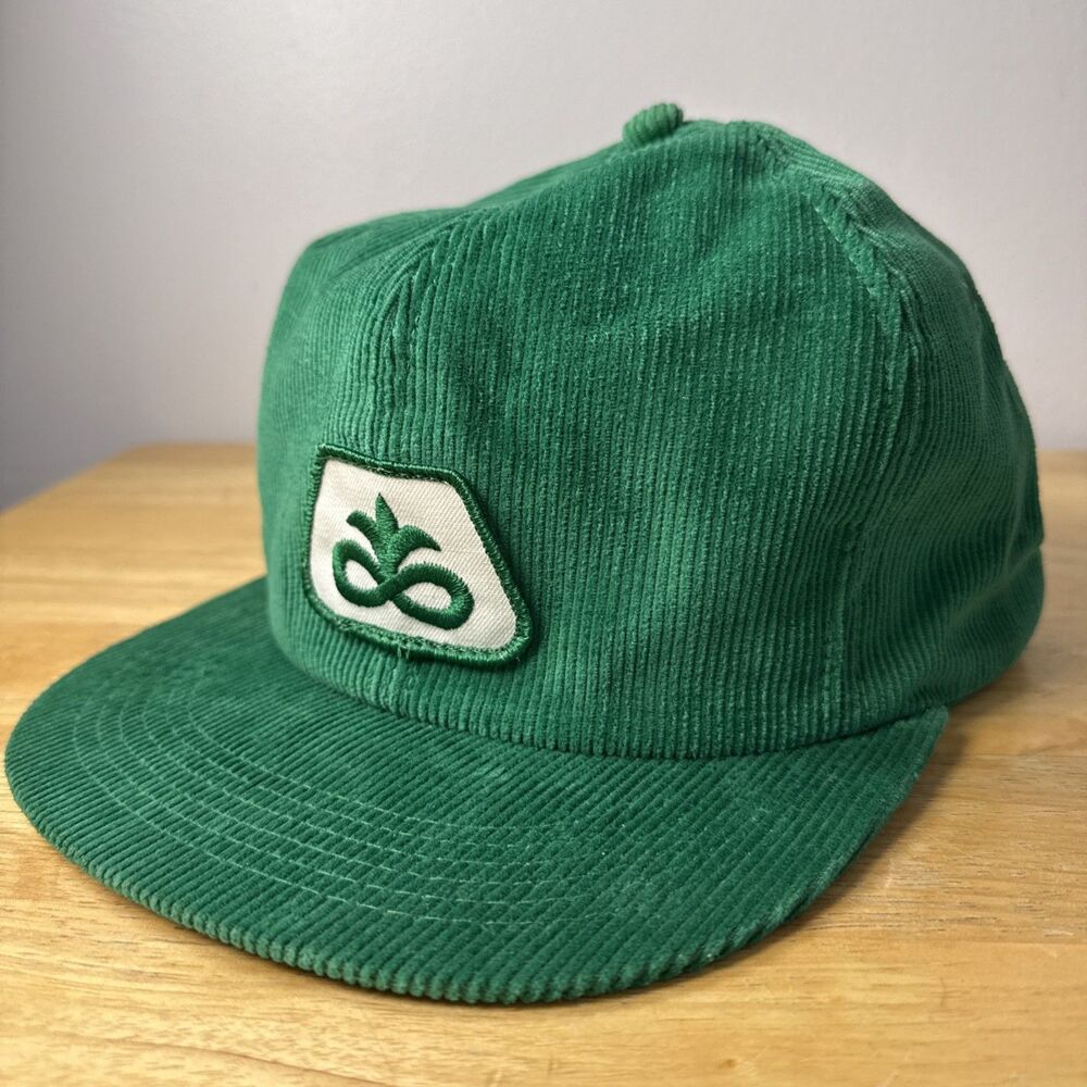 Vintage PIONEER SEEDS Trucker Patch Hat Cap Snapback Corduroy K-Products USA